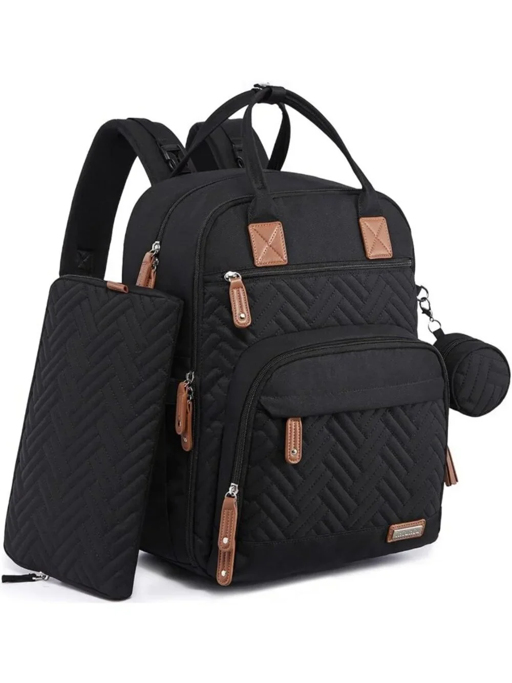 Large Waterproof Diaper Bag Backpack | 4-in-1 Unisex Baby Travel Bag & Pouch